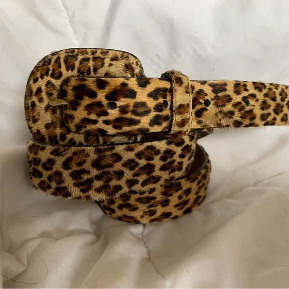 WCM New York Accessories - WCM New York Vintage Leopard Print Calfskin Belt Women’s M - Made in USA. VGC.